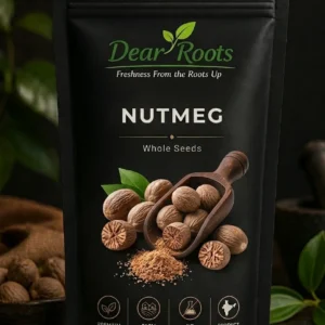 Whole Kerala nutmeg, known as jathikka, showcasing an authentic traditional spice